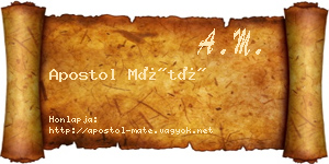 Apostol Máté névjegykártya